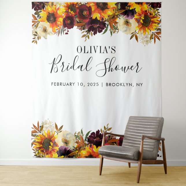 Tenture Fond de stand photo de mariage chic tournesol (En situation)