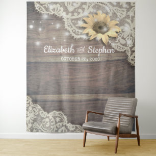 Tenture Fond de stand photo de mariage en dentelle tournes