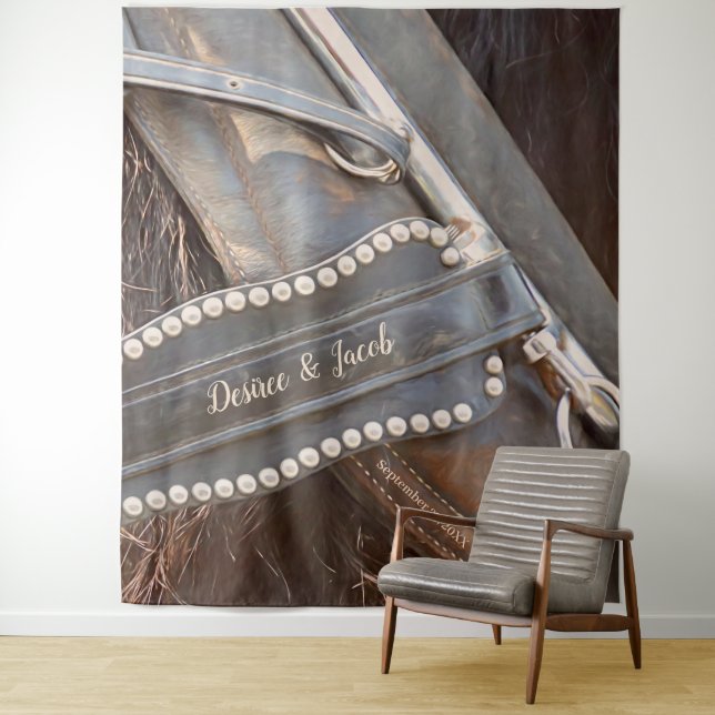 Tenture Fond de stand photo de mariage rustique western ch (En situation)