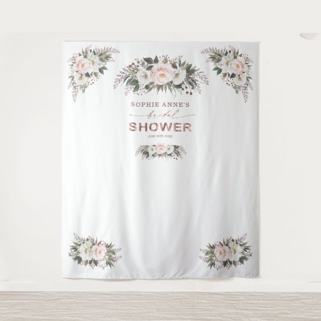Tenture Fond de tir floral Rose Gold Mariage Accessoire  (Devant)
