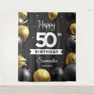 Tenture Fond de toile de fond 50 ans anniversaire ballons 