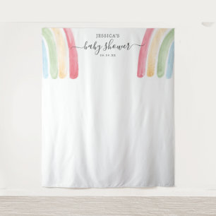 Tenture Fond de toile de fond de Baby Shower Bohème Arc-en