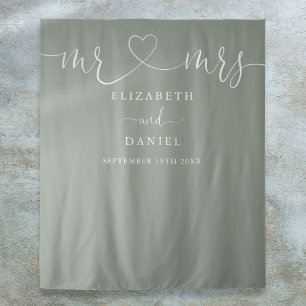 Tenture Fond de toile de fond de mariage vert sauge pour p