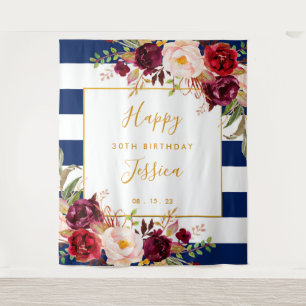 Tenture Fond de toile de fond pour 30e anniversaire, bleu 