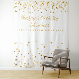 Tenture Fond de toile de fond pour 60 ans, Photobooth blan