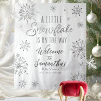 Fond de toile de fond pour Baby Shower d'hiver flo