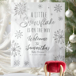 Tenture Fond de toile de fond pour Baby Shower d'hiver flo