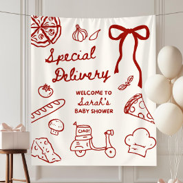 Tenture Fond de toile de fond pour Baby Shower "Livraison