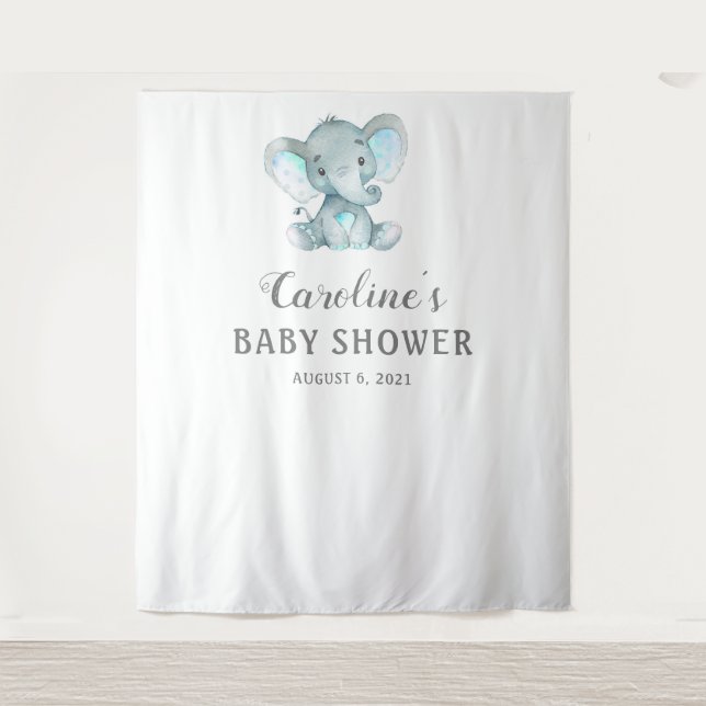 Tenture Fond de toile de fond pour bébé éléphant, accessoi (Devant)