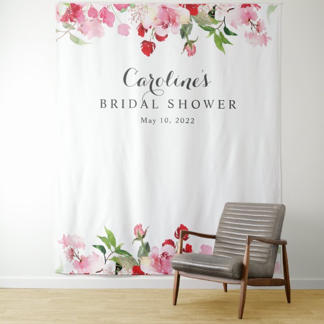 Tenture Fond de toile de fond pour mariage avec des roses  (En situation)