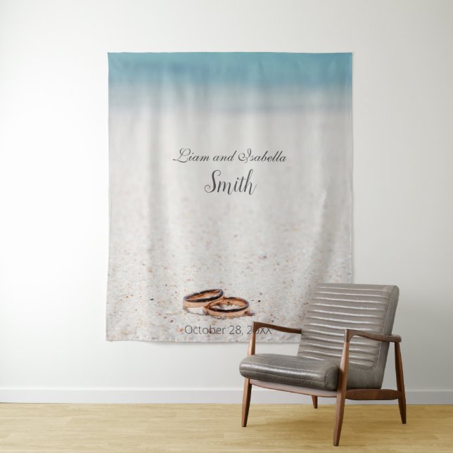Tenture Fond de toile de fond pour mariage sur la plage (En situation)
