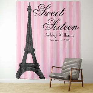 Tenture Fond de toile de fond Sweet 16 sur le thème de Par