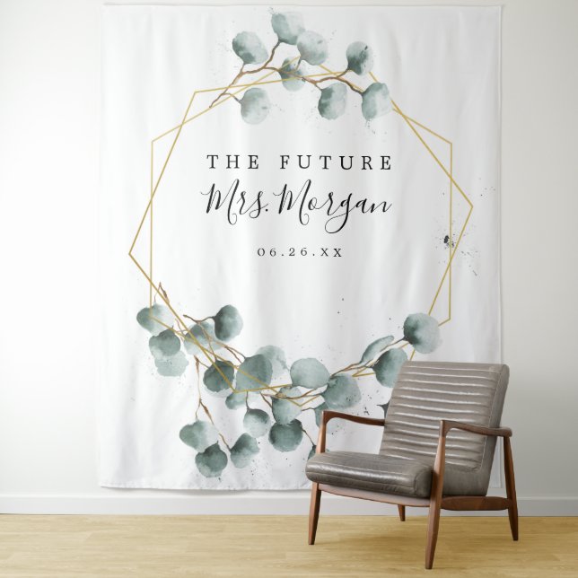 Tenture Fond de toile de mariage futur Mme verdure (En situation)