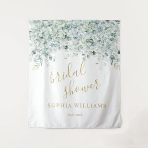 Tenture Fond de toile pour Baby Shower - Feuilles d'Eucaly