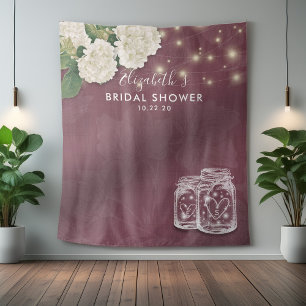 Tenture Fond de toilette de mariage Bocal Mason Hydrangea 