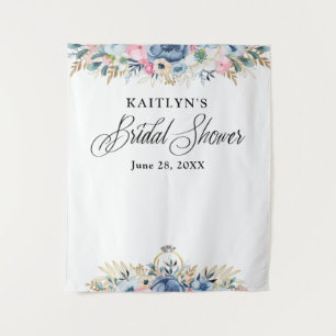 Tenture Fond de toilette de mariage floral aquarelle moder