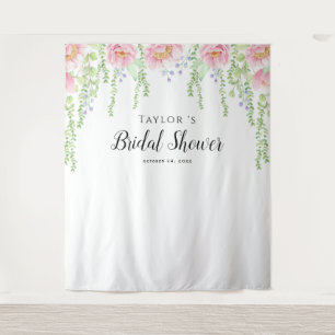 Tenture Fond de toilette de mariage floral blanc