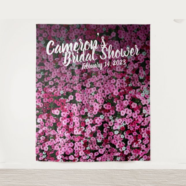 Tenture Fond de toilette de mariage floral rose élégant sc (Devant)