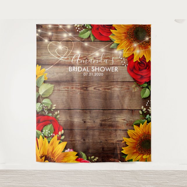 Tenture Fond de Tournesol et Roses - Accessoire de Photo (Devant)