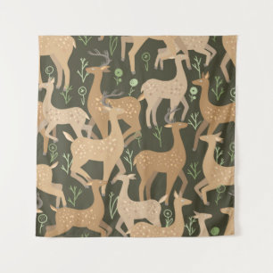 Tenture Fond d'écran de la forêt de cerfs scandinaves
