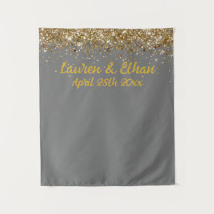 Tenture Fond d'écran personnalisé Mariage Photo Booth Gris