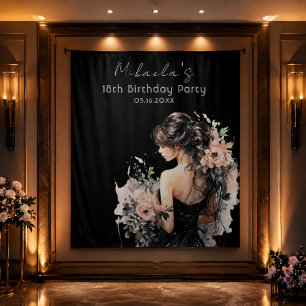 Tenture Fond élégant pour photobooth d'anniversaire 18 ans