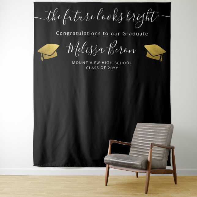Tenture Fond élégant pour photobooth de remise de diplômes (En situation)