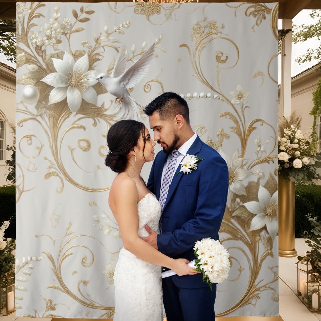 Tenture Fond fantaisie de colibri blanc (Créateur téléchargé)