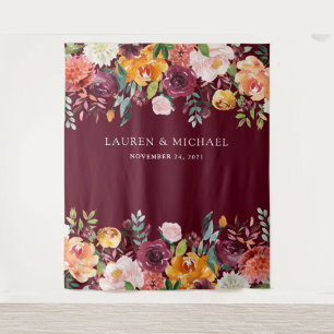 Tenture Fond floral Burgundy Blush   Accessoire de photobo