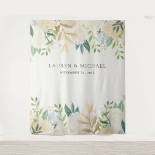 Tenture Fond floral ivoire romantique Accessoire de phot
