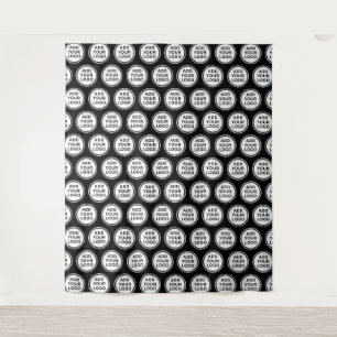 Tenture Fond noir à motif de logo d'entreprise personnalis