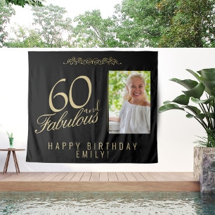 Tenture Fond noir pour photo d'anniversaire 60 ans et fabu