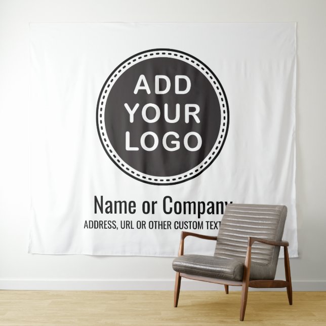 Tenture Fond personnalisé avec logo et texte d'entreprise (En situation (horizontale))