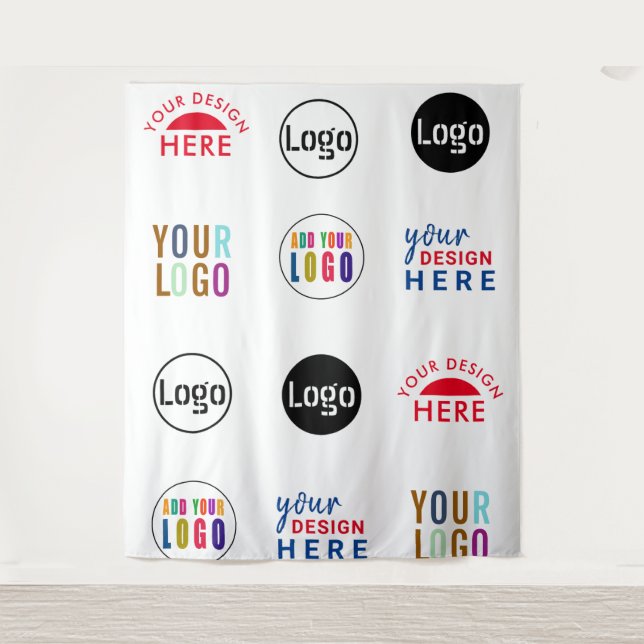 Tenture Fond personnalisé avec logos pour événements à rép (Devant)