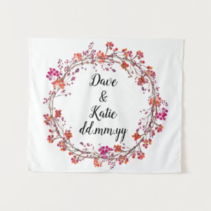 Tenture Fond personnalisé Couronne de fleurs Mariage Photo