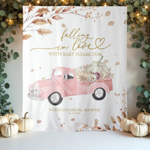 Tenture Fond personnalisé pour Baby Shower Fille Truck Fal