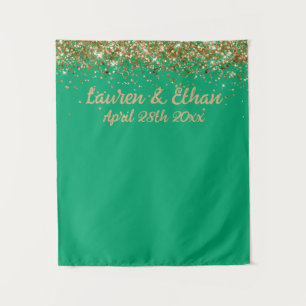 Tenture Fond personnalisé pour Photobooth de mariage vert 