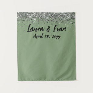 Tenture Fond personnalisé pour Photomaton de mariage Sage