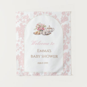 Tenture Fond pour Baby Shower 'Heure du Thé'