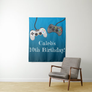 Tenture Fond pour fête d'anniversaire de joueur de jeux vi