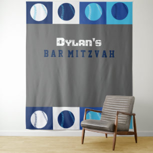 Tenture Fond pour photo de Bar Mitzvah COOL BASEBALL