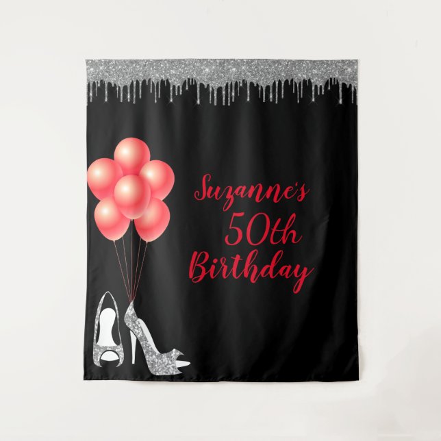 Tenture Fond pour photo Fête 50e Anniversaire Paillettes A (Devant)