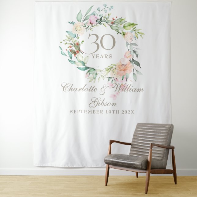 Tenture Fond pour Photobooth du 30e Anniversaire de Rose G (En situation)