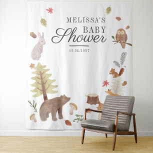 Tenture Fond pour Photomaton de Baby Shower Animaux de la