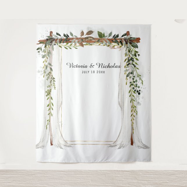 Tenture Fond pour Photomaton de Mariage Campagnard Rustiqu (Devant)