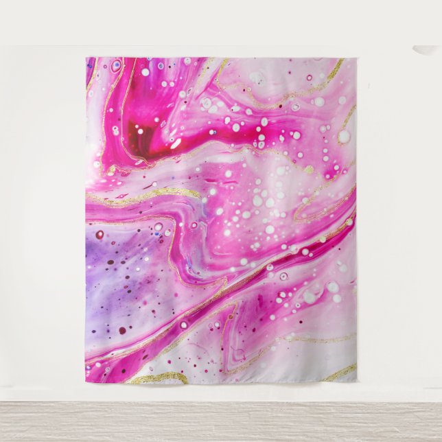Tenture Fond pour Photomaton Marbre Rose Encre éclaboussée (Devant)