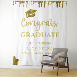 Tenture Fond pour photos de remise de diplômes pailleté bl