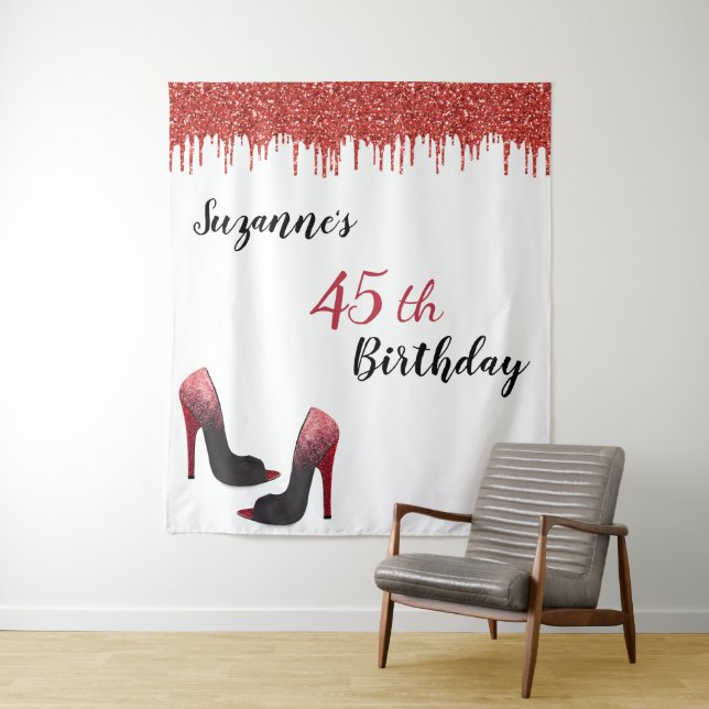 Tenture Fond pour photos personnalisé fête d'anniversaire  (En situation)