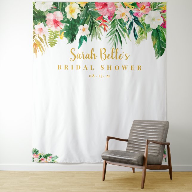 Tenture Fond pour une Baby Shower de Mariage Tropical, Acc (En situation)