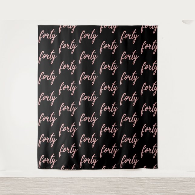 Tenture Fond "Quarante" 40e Anniversaire Rose Gold Noir (Devant)